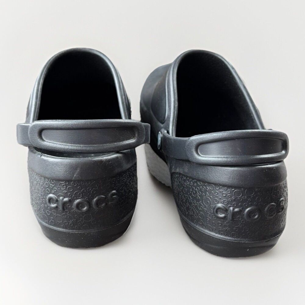 Crocs Women's Mercy Work Clogs Black Slip Resistant Nurse Chef Shoes Size 10 - Picture 3 of 7